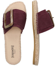Lade das Bild in den Galerie-Viewer, Espadrij Pantolette 'BELFORT' aubergine